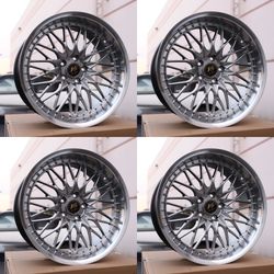 18x8.5J 5x112 ET35 Hyper Black Wheels CB66.6 Fits Audi VW Mercedes Benz