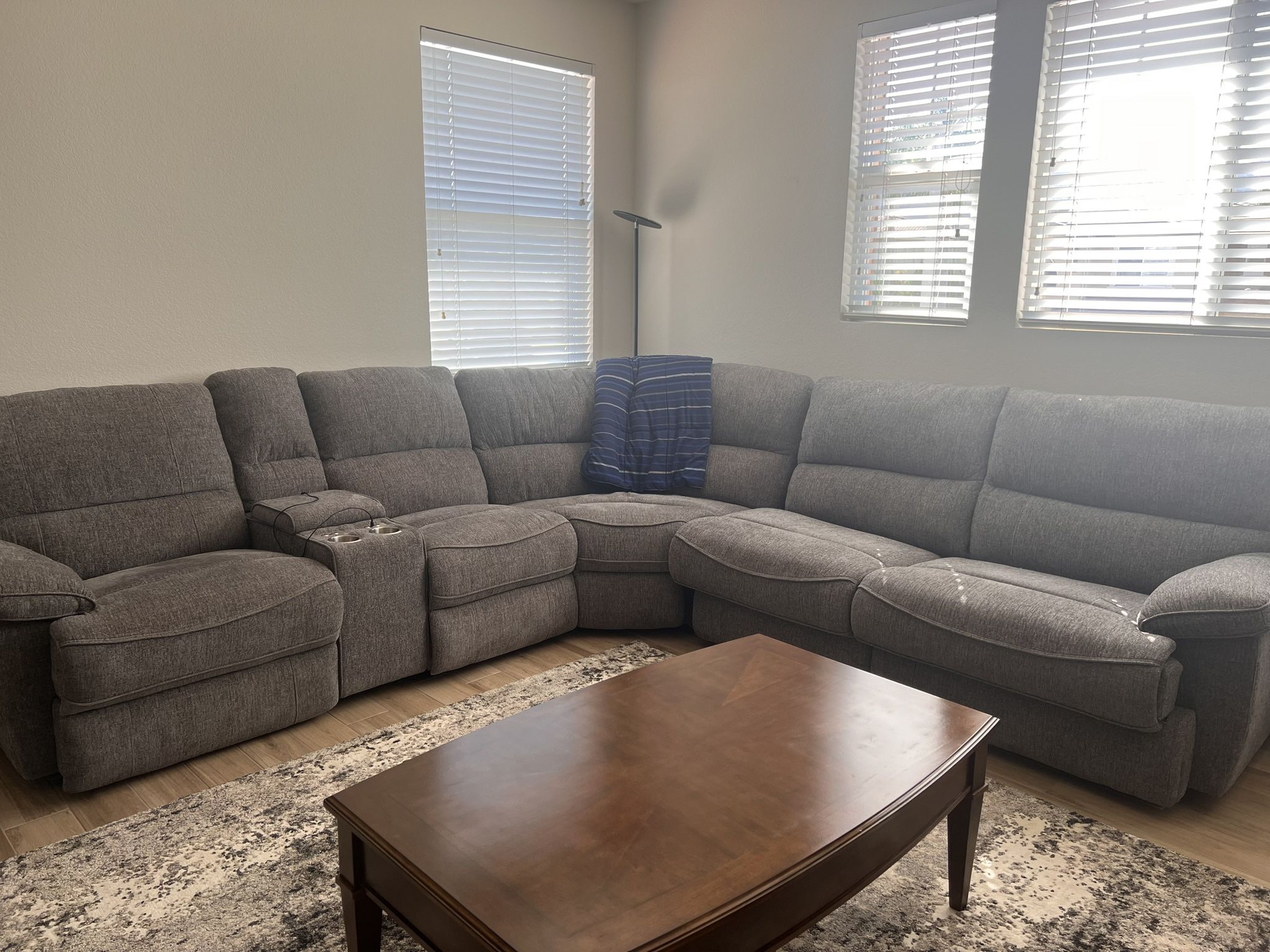 Blue Gray Sleeper Sectional