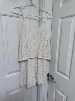 White Crochet Spaghetti Strap jumper