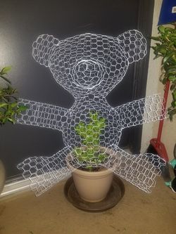 Teddy Bear Topiary Plant - 24" White