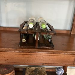 Unique Wine Rack / Holder Made From Antique Treadle Sewing Machine Cabinet