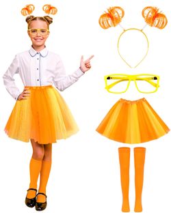 Girls Yellow Orange Tutu One Size Halloween Costume World Book Day