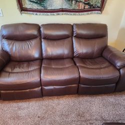 Leather Reclining Sofa