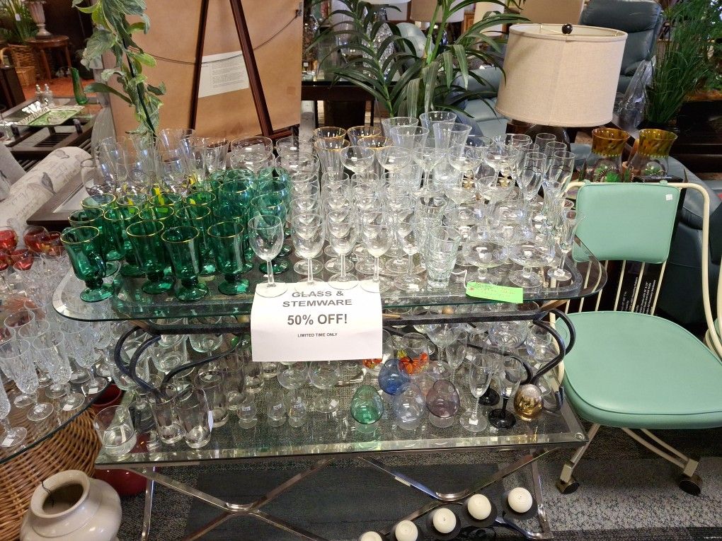 Assorted Glassware and Stemware