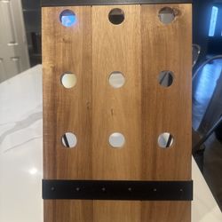Rustic Wood & Metal Wine Rack 