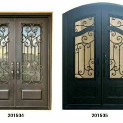 Iron front entry door