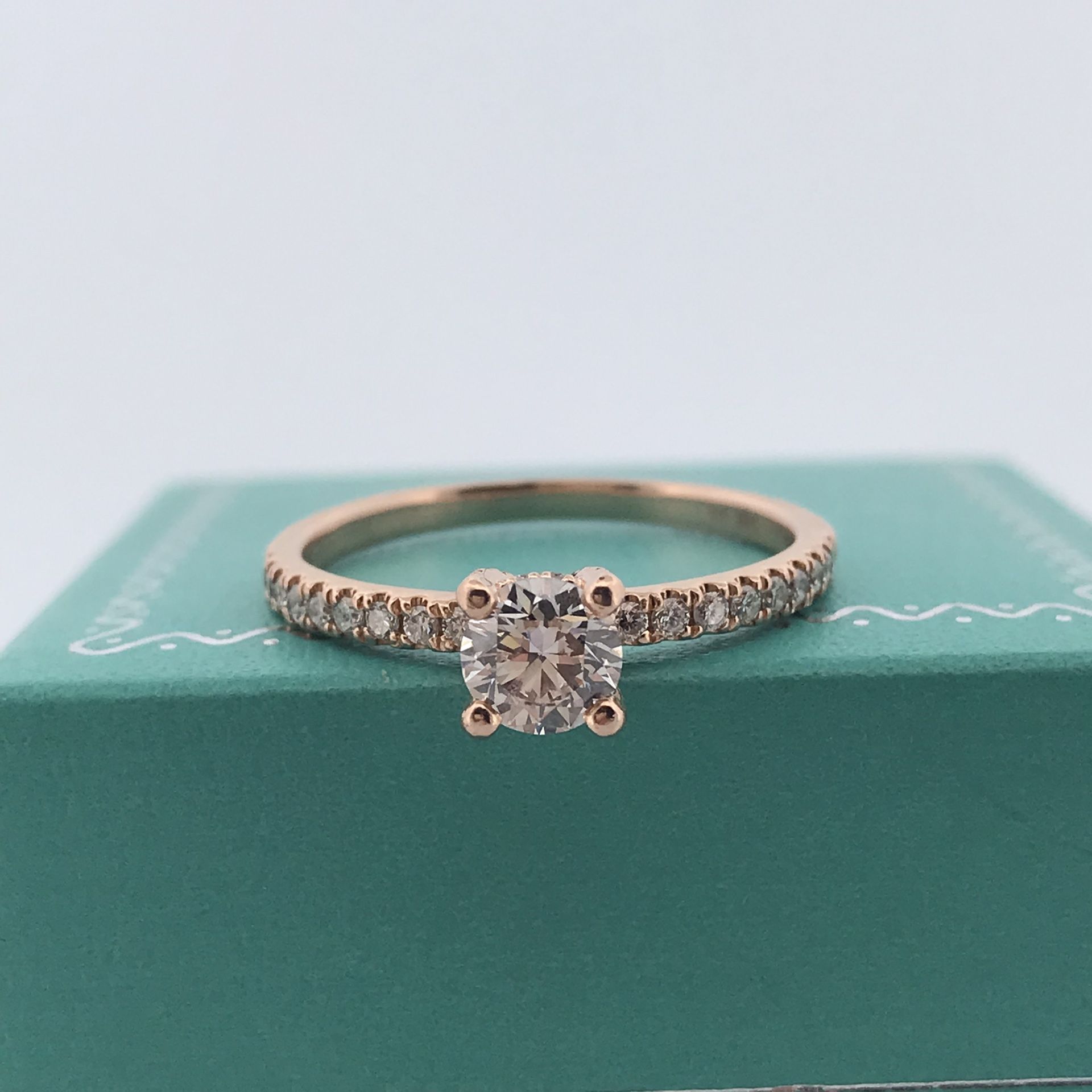 14k Rose gold gia 1.10ct D vvs1 diamond ring size 8.5