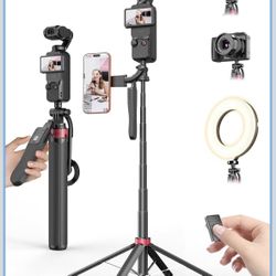 Magnetic Phone Tripod & Selfie Stick, 66.9" Adjustable Height