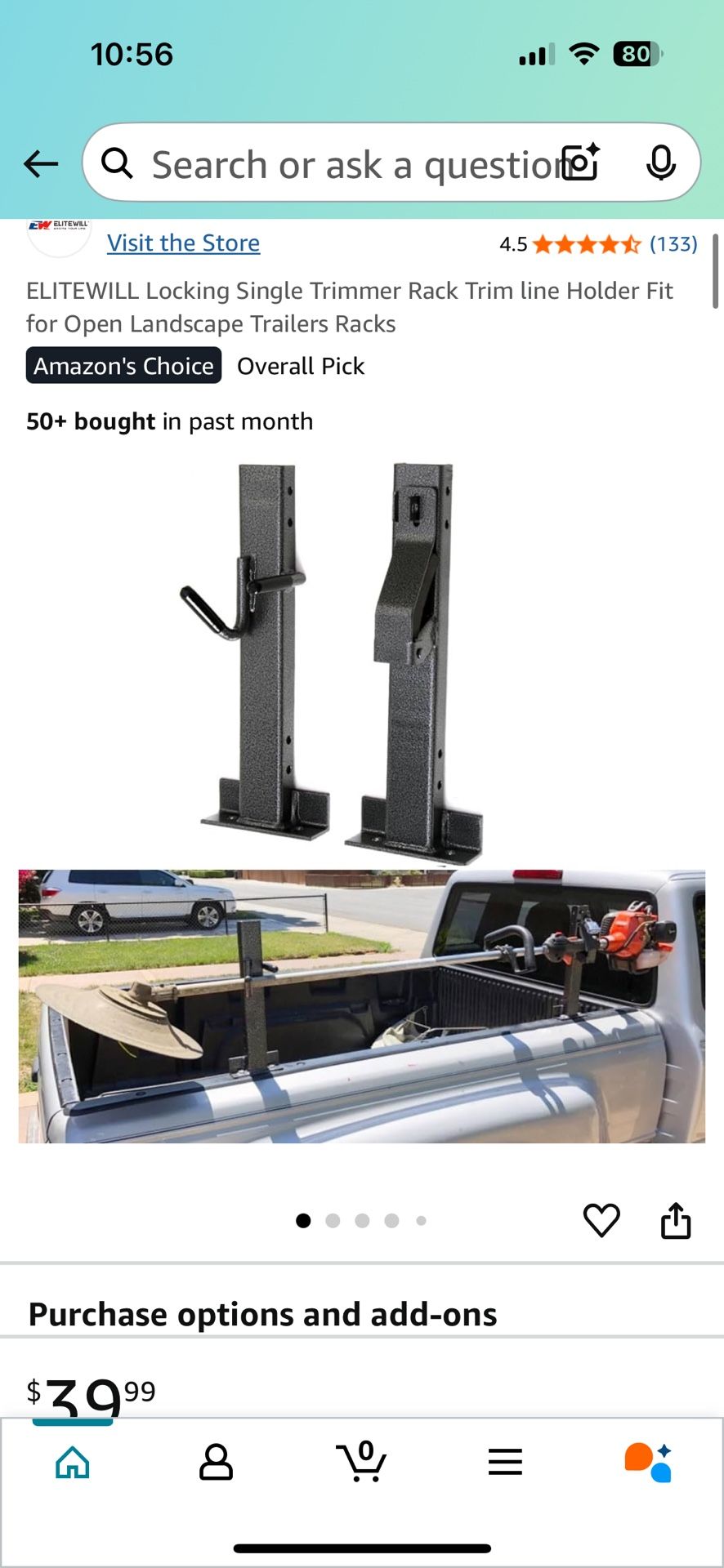 Locking Trimmer Rack For Truck or Trailer