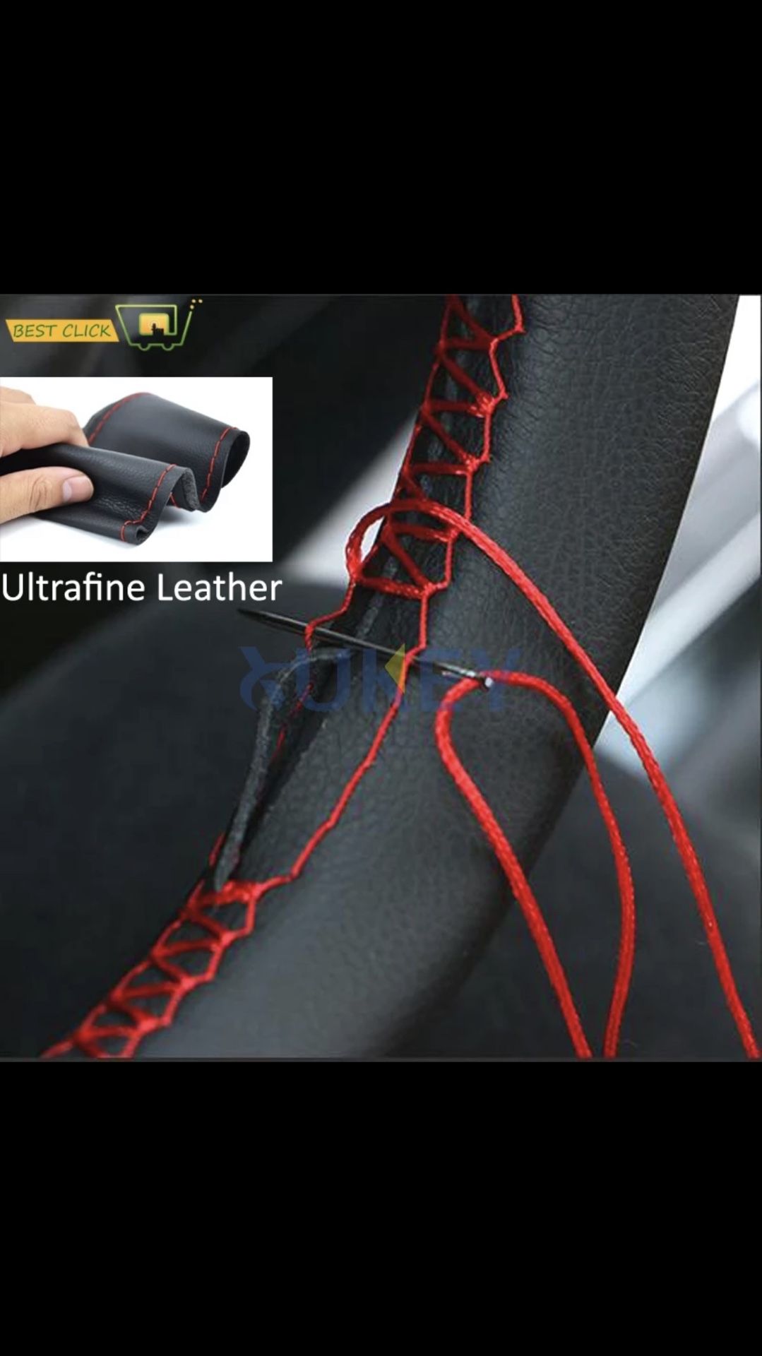 Steering Wheel Cover (Microfiber leather)Hand Sewing DIY Car Steering. We have different colors and sizes 🔥$12🔥only .