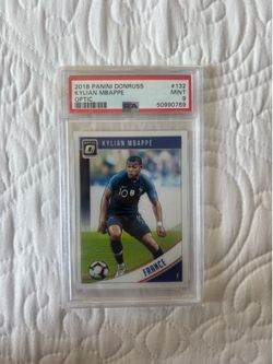 2018 Panini Donruss Optic Kylian Mbappé #132 graded as a PSA 9 Mint