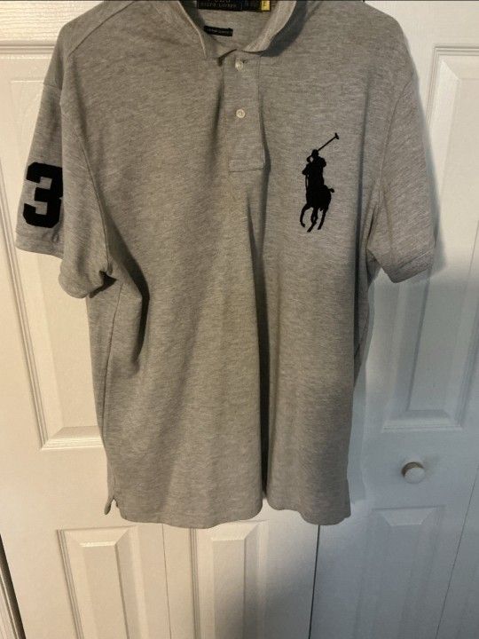 Polo Ralph Lauren Custom Slim Fit Grey Polo Shirt Xl