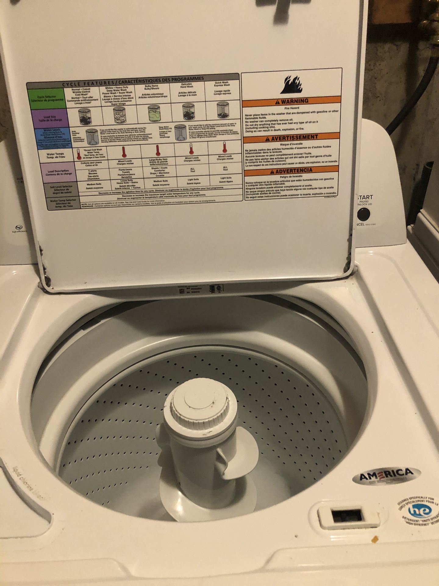 Amana washer/dryer set