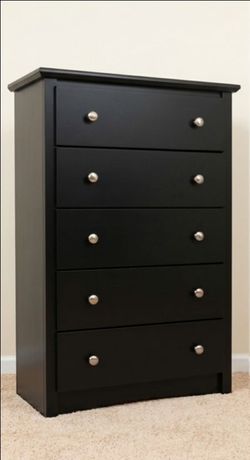 Tall Dark Wood Dresser with Silver Knobs