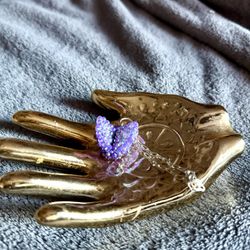 Paper Clip sterling silver butterfly rhinestone bracelet