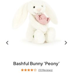 Jellycat Bashful Bunny Peony Stuffed Animal