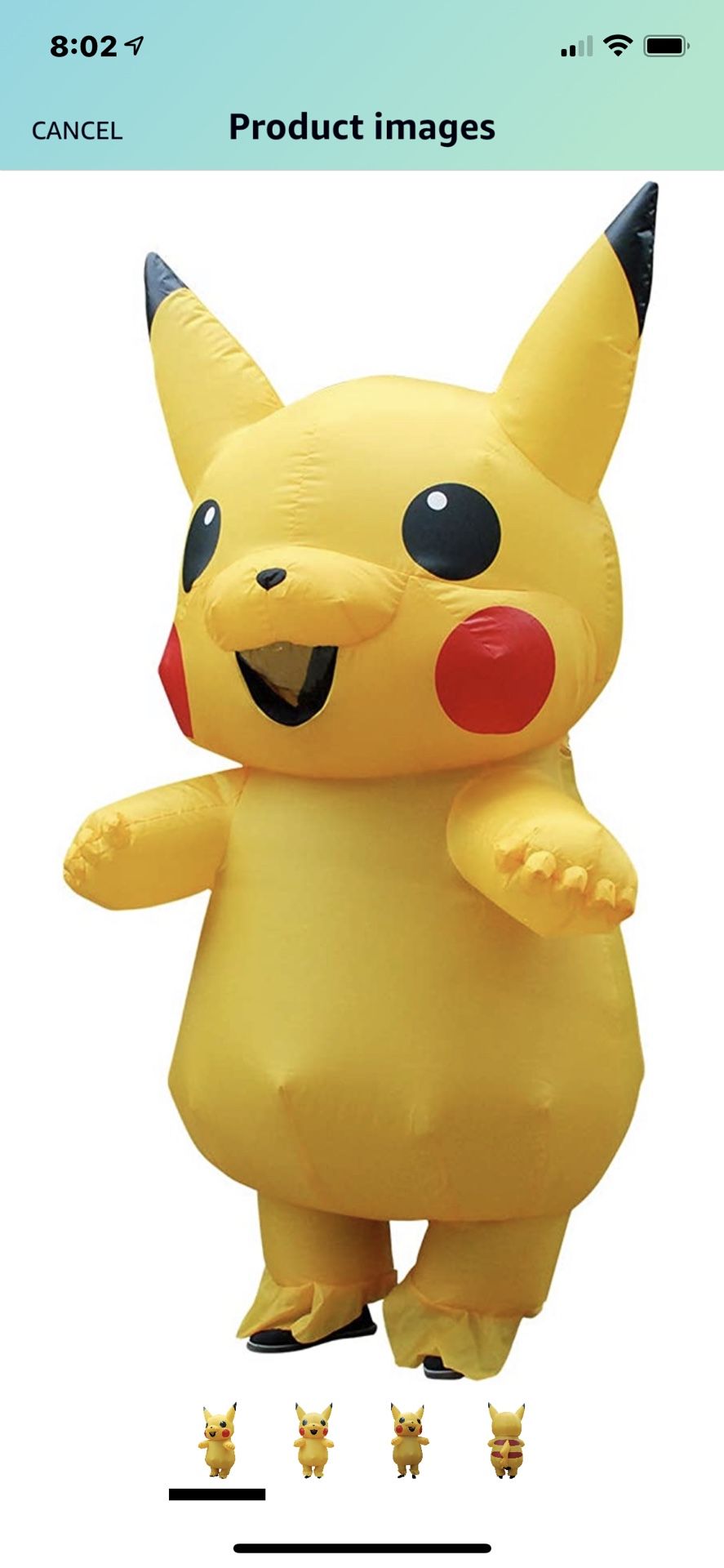 Inflatable Pikachu Costume