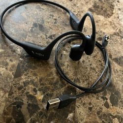 OpenRun Pro Premium Bone-Conduction Open-Ear Sport Headphones with Microphones in Blue
