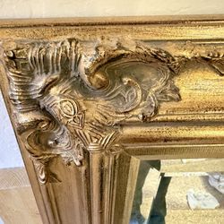 VTG Uttermost Ornate Gold Baroque Beveled Wall Mirror HEAVY 4 Ft X 5 Ft