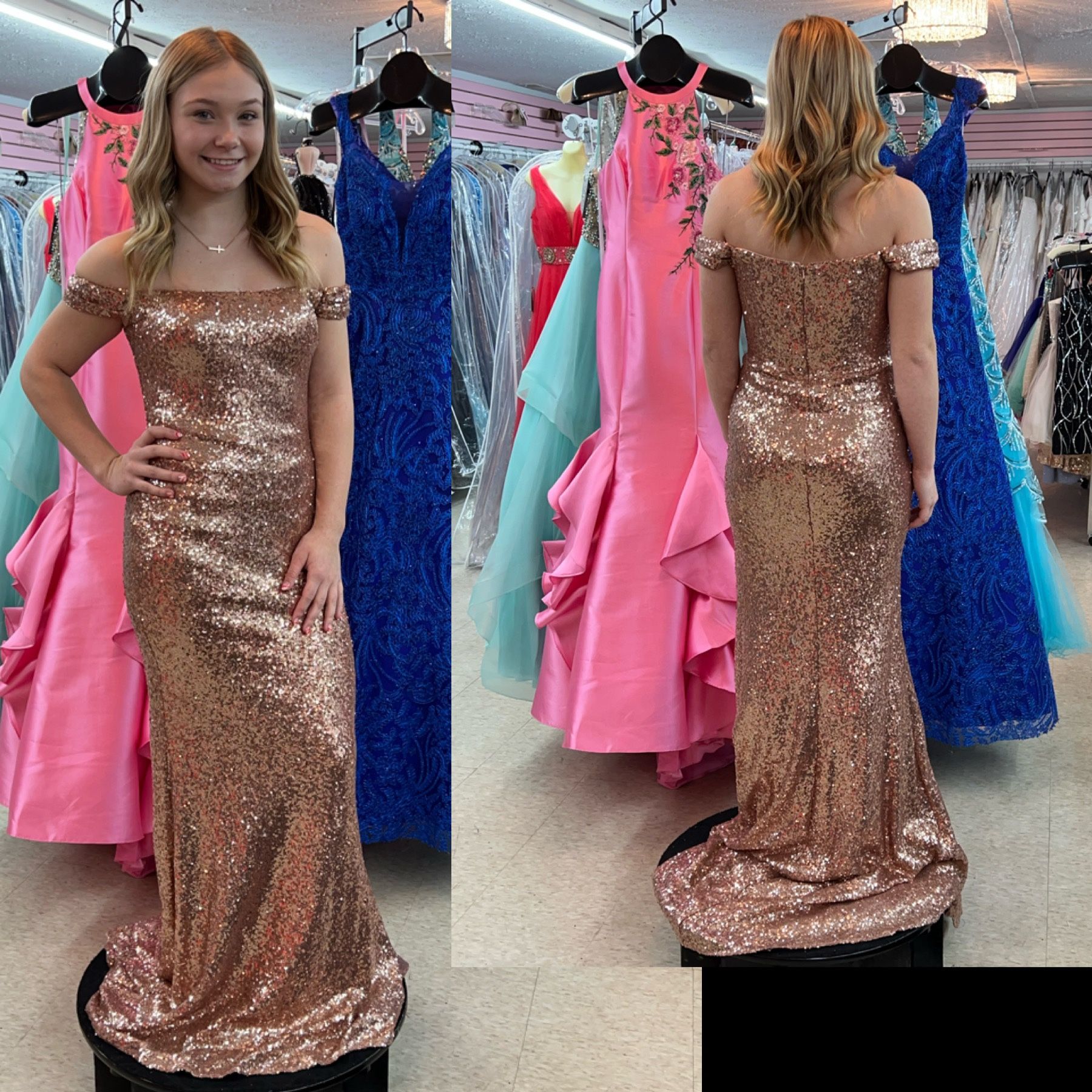 New With Tags Rose Gold Formal Dress & Prom Dress $135