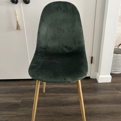 4 Green Velvet Dining Chairs