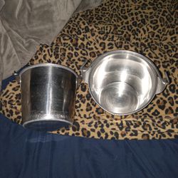 2 Metal Buckets With Handles