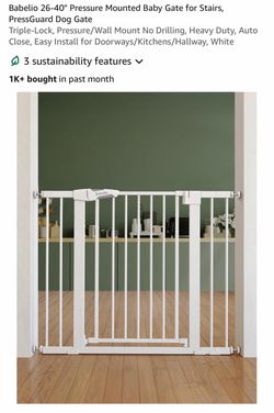 Babelio Pressure Mounted Baby Gate White