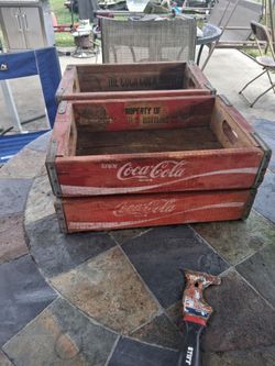 Vintage Coca-Cola Wooden Crates Set of 4