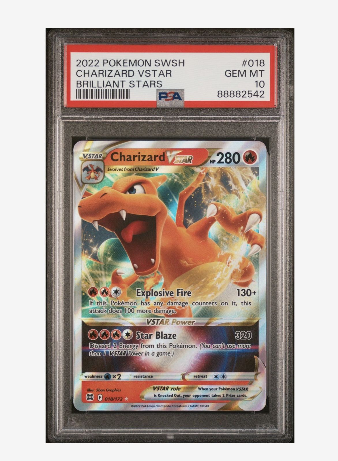 2022 Charizard Star 018/172 PSA 10 GEM MT