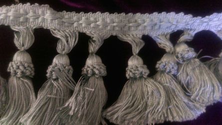 Silvery-sage green tassel fringe