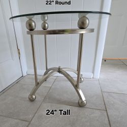 Round Glass/Metal Table ($35)