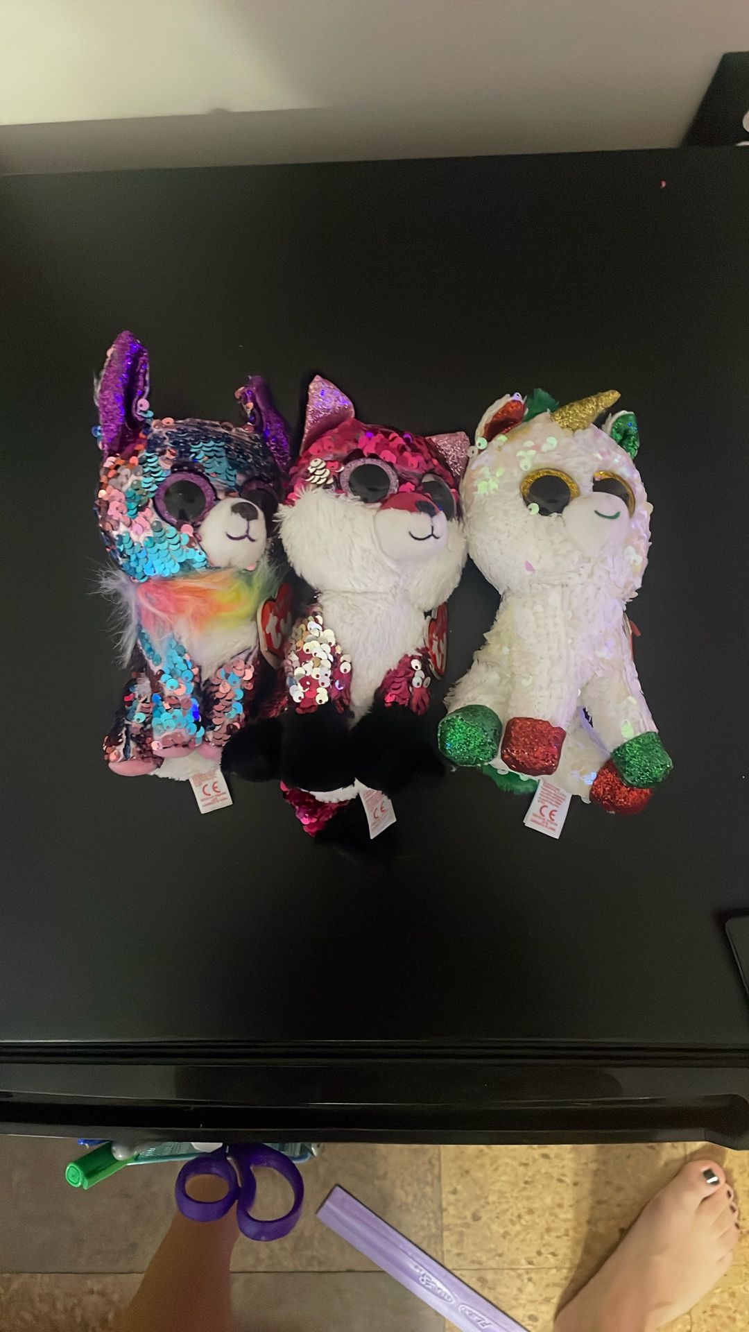 3 Glitter Beanie Boos