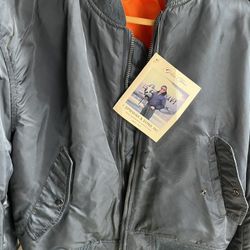 Brand New Large Authentic Navy Bomber Jacket 
