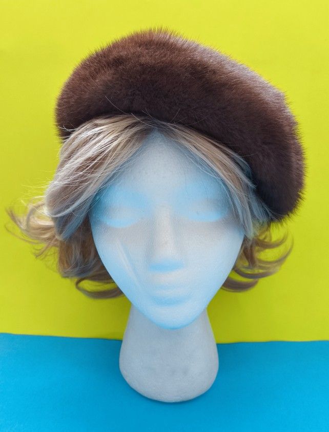 Boneit Teller Vintage Ladies Genuine Mink Fur At Brown 21.5in (55cm), New!