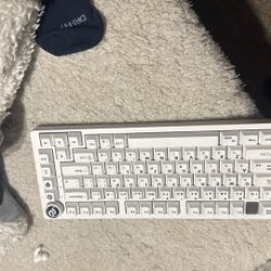 White Keyboard With Japanese Keycaps Sounds Good Still Works. 