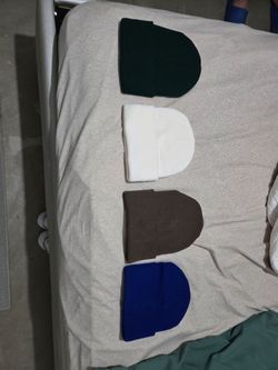 4 Plain Knit Beanies