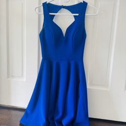 Royal blue midi formal dress 