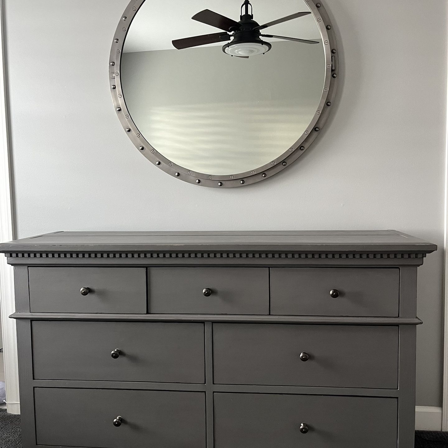 grey dresser with mirror ikea IKEA HAUGA 8-drawer dresser, gray, 54 3/8x41