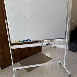 Excellent whiteboard 47” x 35” freestanding on wheels