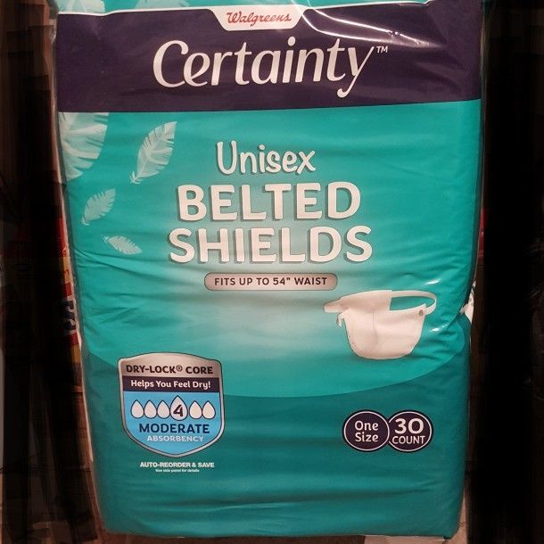 Walgreens Certainty Unisex Belted Shields Incontinence Protection for Sale  in Salt Lake City, UT - OfferUp