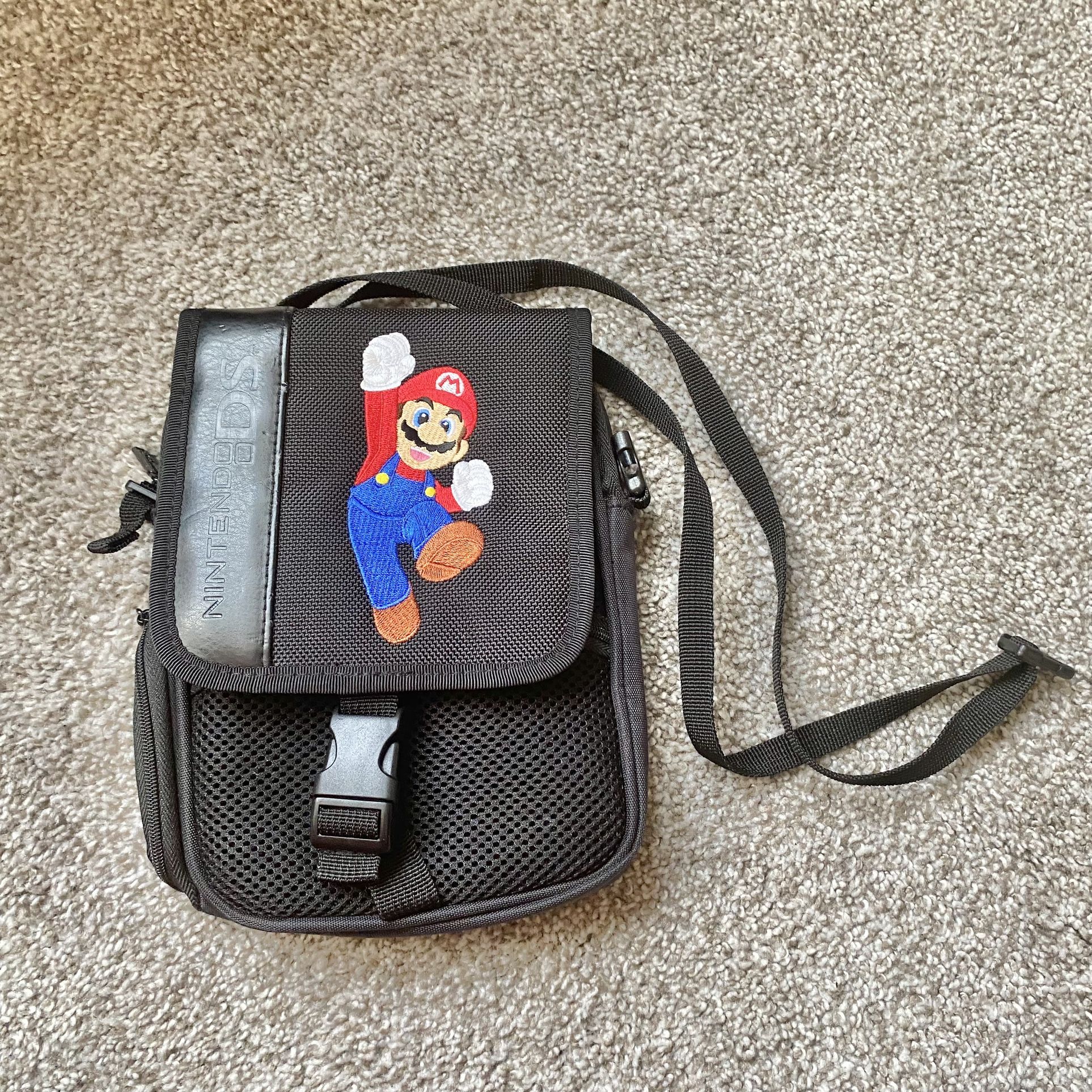 Vintage Super Mario Bros Nintendo DS Carrying Case Soft Travel Bag Black