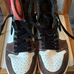 Nike Air Jordan 1 High OG Hand Crafted Size 9 DH3097-001 OG I Retro White