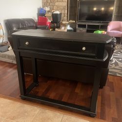 Ashley Furniture Carlyle Black Accent Desk – Solid Wood, Classic Design