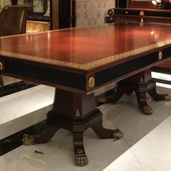 Elegant Greek-Italian Neoclassical Pure Mahogany Dining Set 