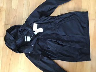 New with tag ladies black rain jacket with hood