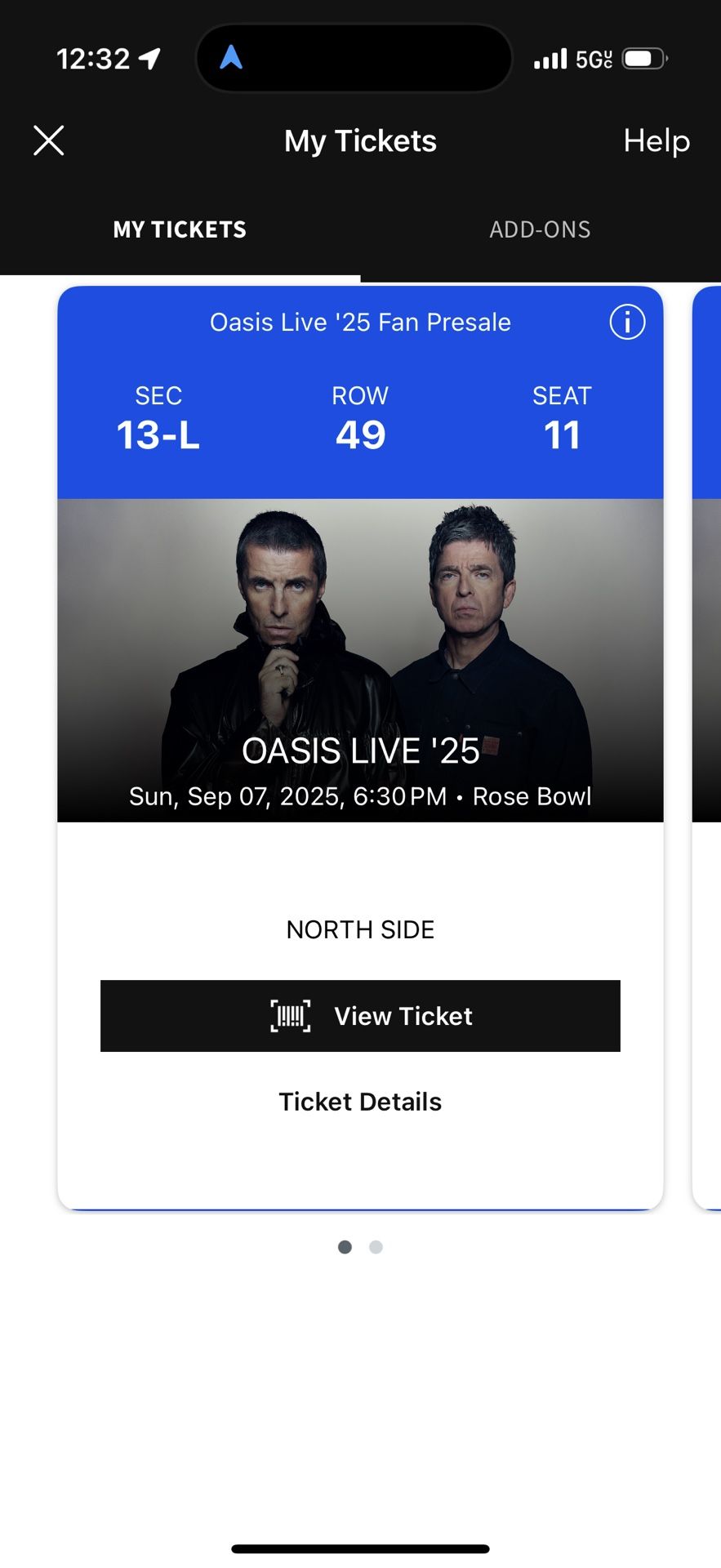 Oasis Tickets 2!! For 9/7