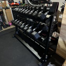 5-50lbs Dumbbells w/Rack 