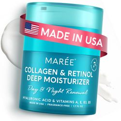 MAREE Face Moisturizer Retinol Cream for Face - Wrinkle Cream for Women - Facial Moisturizer with Collagen - Crema Hidratante Para la Cara for Skin Ti