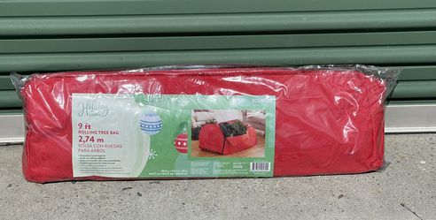 Holiday Living Red Collapsible Rolling Upright Christmas Tree Storage Bag (For 8.1-ft-9-ft Tall NEW