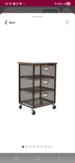 Mind reader metal Rolling  file cart with drawer